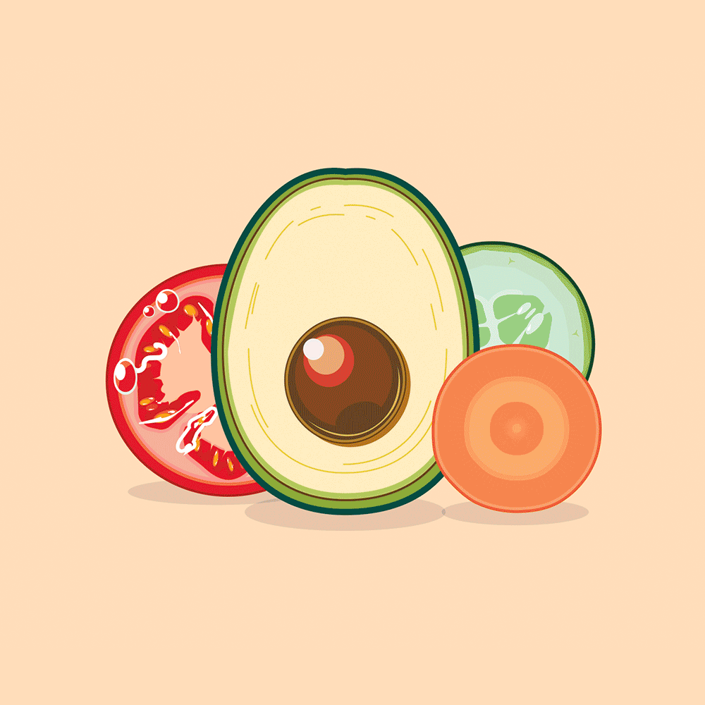 Animated WayBetter fruit illustrations